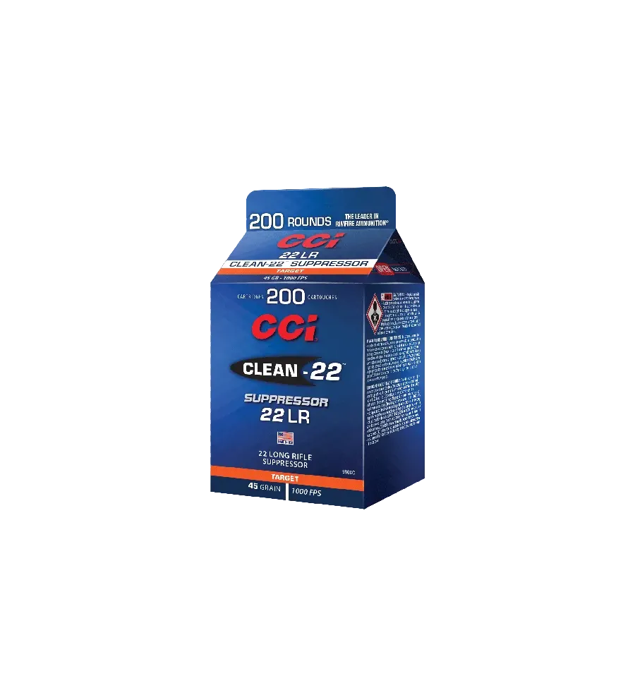 Balles 22 LR CCI Clean-22 Supressor - 45 gr 