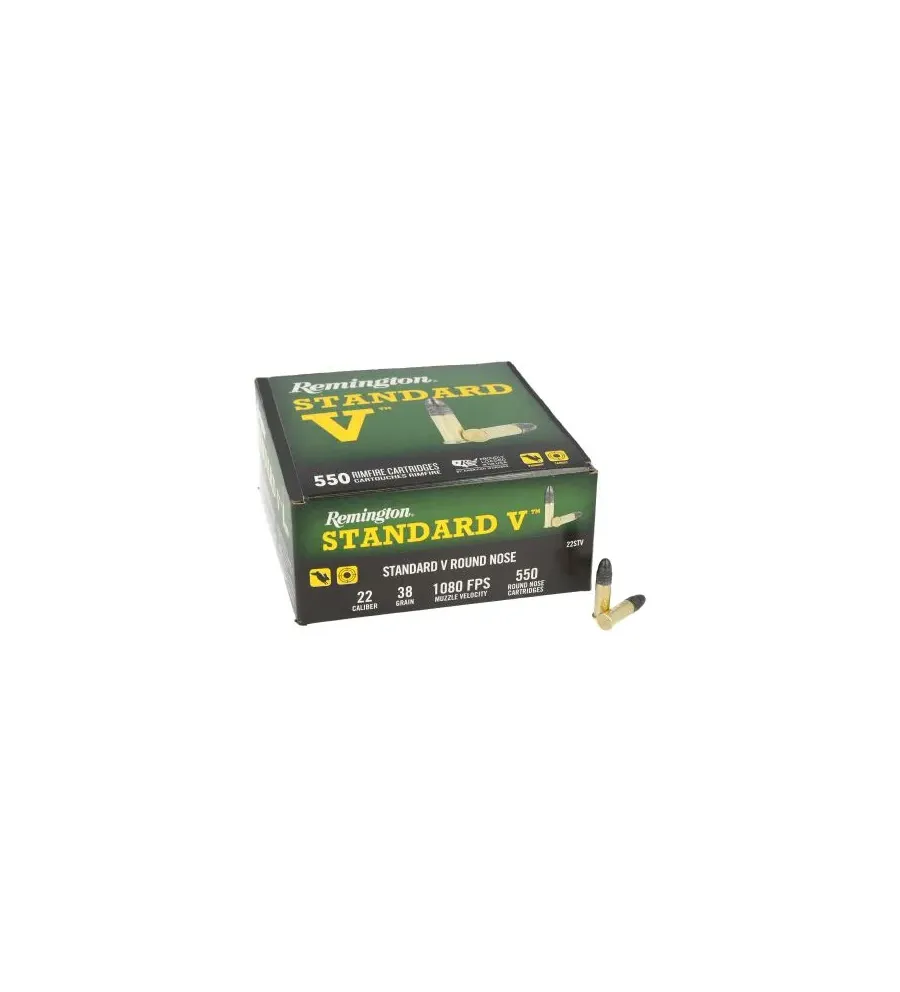 Balles 22 LR Remington Standard V HP - 38 gr x550 