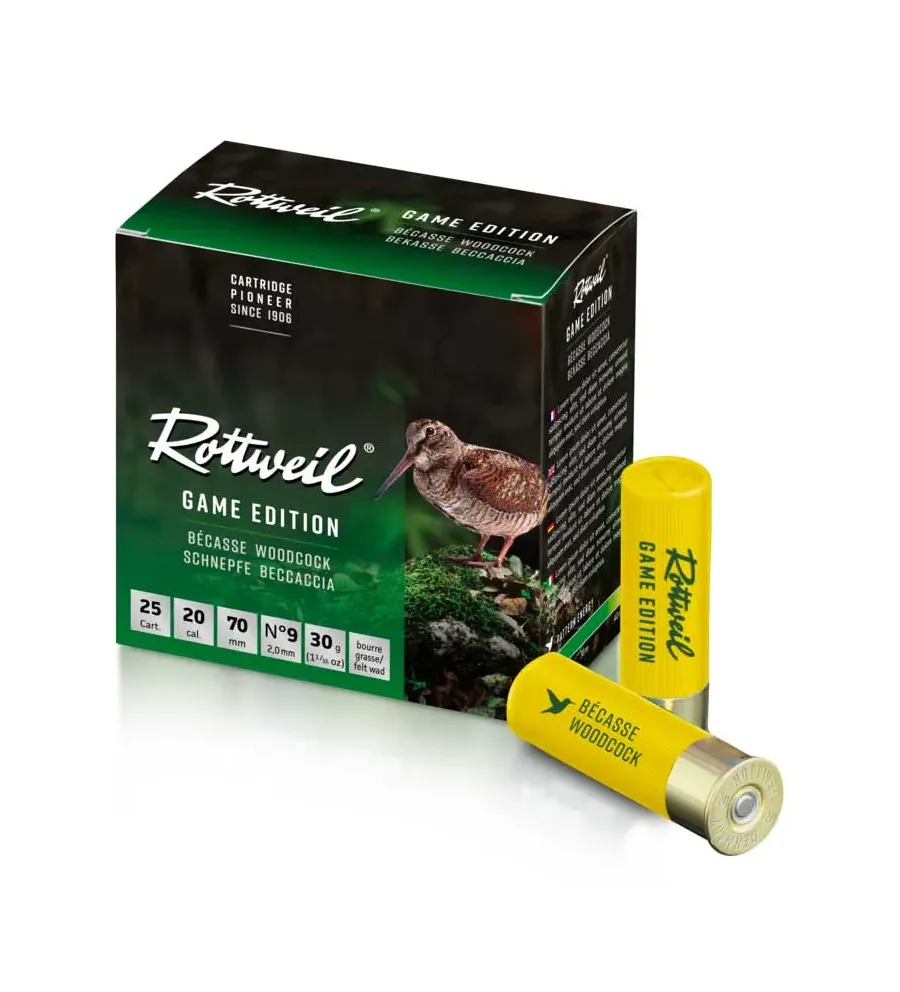 Cartouche Rottweil Becasse 20/70 x25 - Tout-Chasse.fr