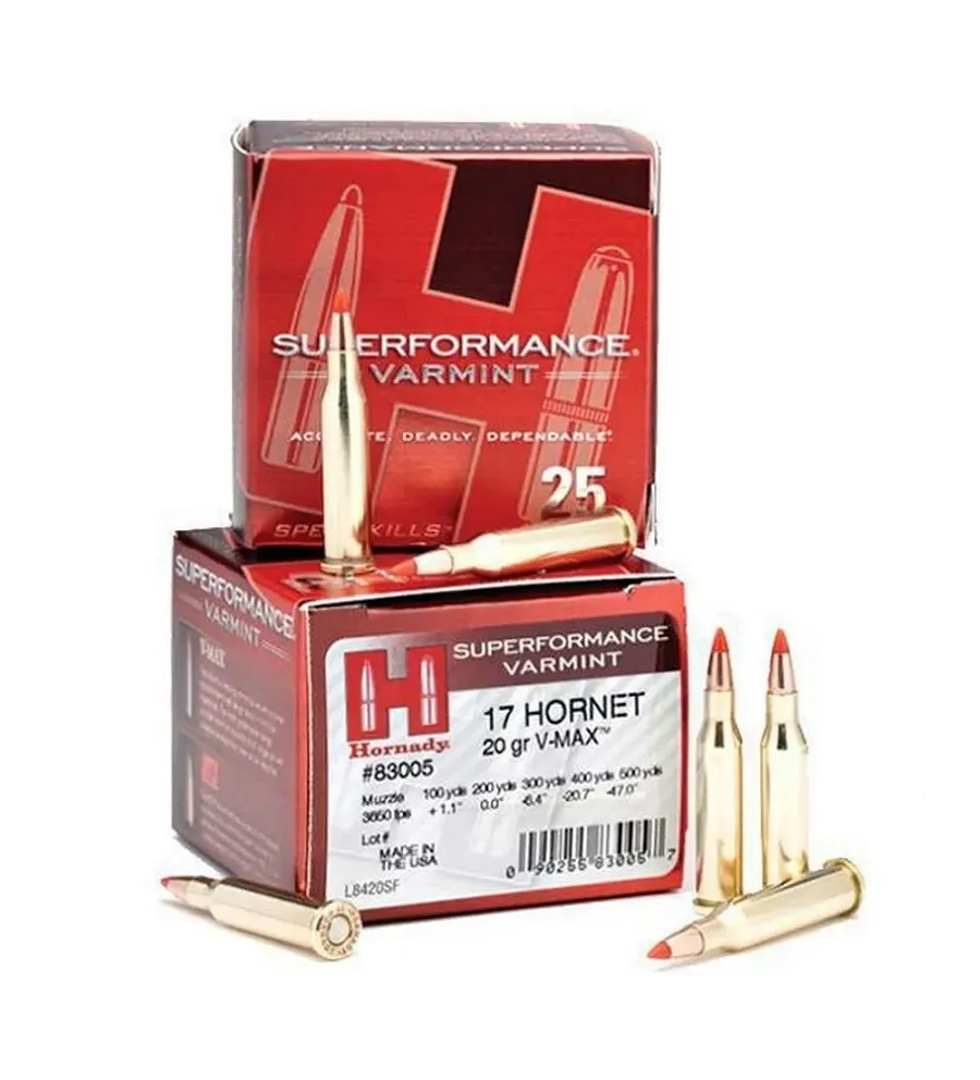 Balles Hornady Superformance Varmint 17 Hornet 20 gr 