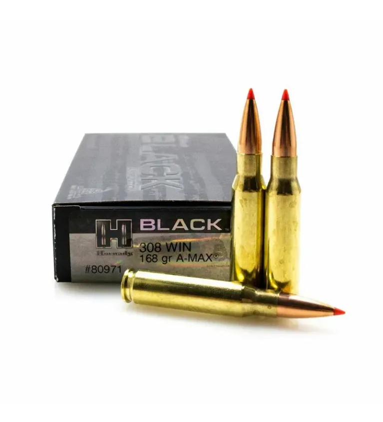 Balles Hornady A-Max Black 308 Win 168 gr 