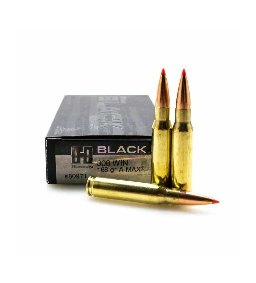 Balles Hornady A-Max Black 308 Win 168 gr 