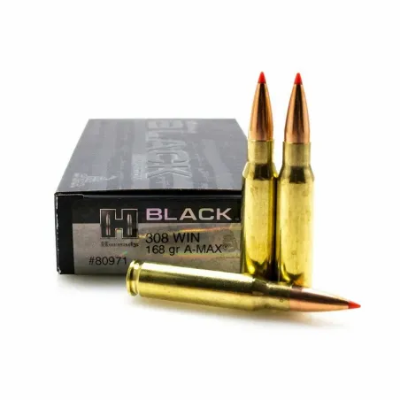 Balles Hornady A-Max Black 308 Win 168 gr 