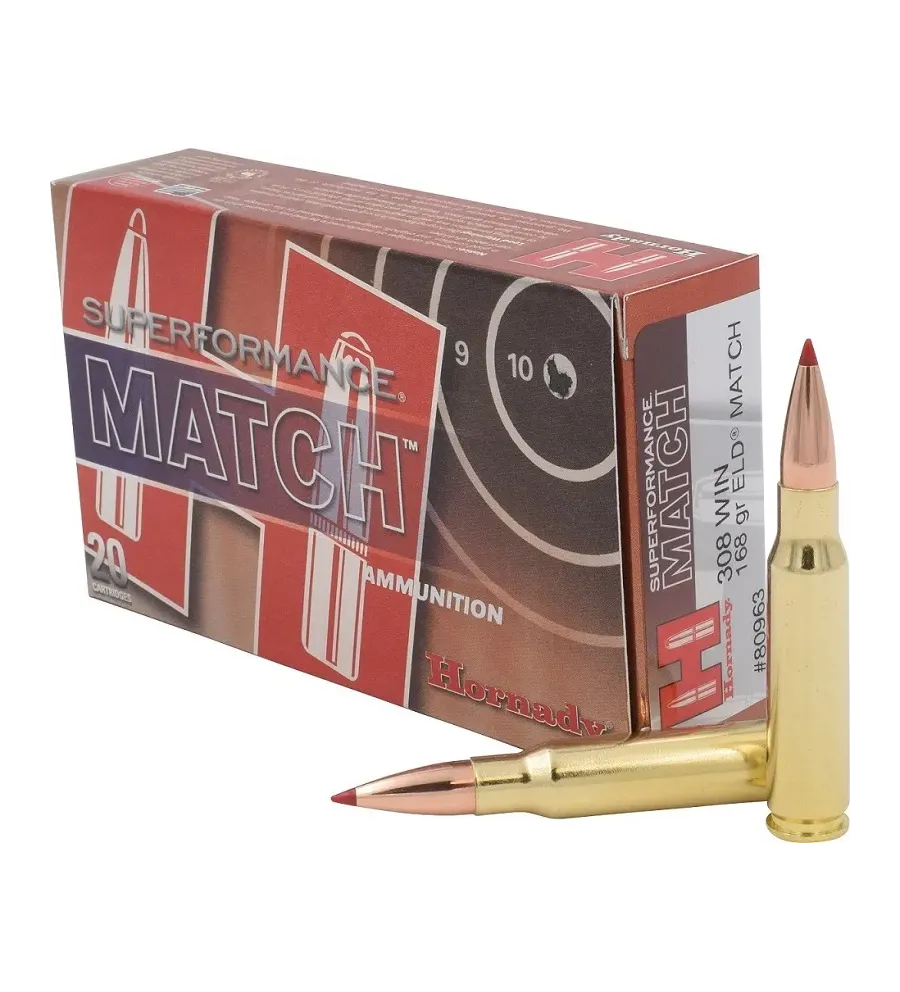 Balles Hornady Superformance Match ELD 308 Win 168 gr 
