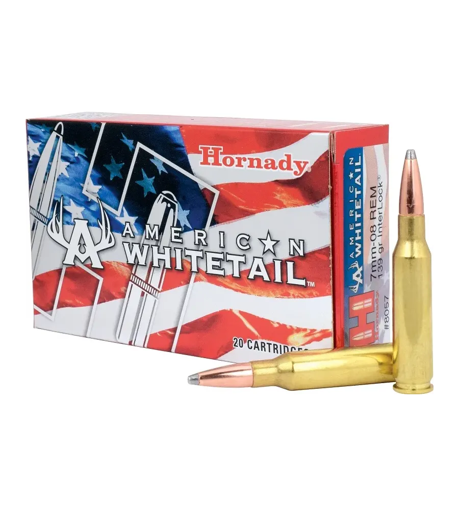 Balles Hornady American Whitetail 7-08 Rem 139 gr 