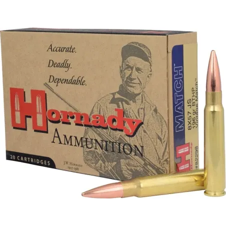 Balles Hornady Match 8x57 JS 196 gr 