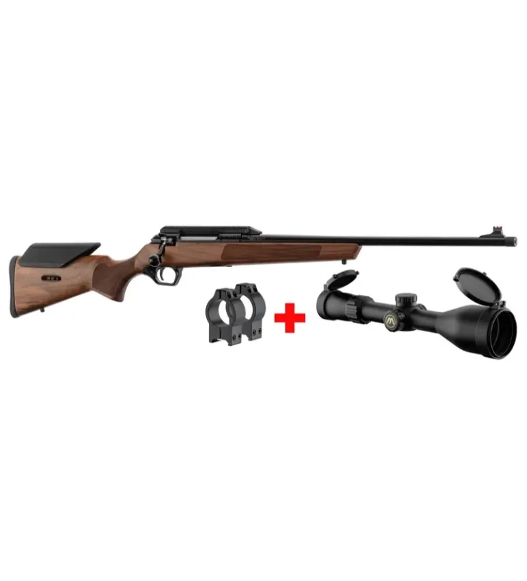 Pack carabine Monza Bois avec busc Cal. 30-06 Sprg + Lunette Microdot 3-12x56 - Tout-Chasse.fr