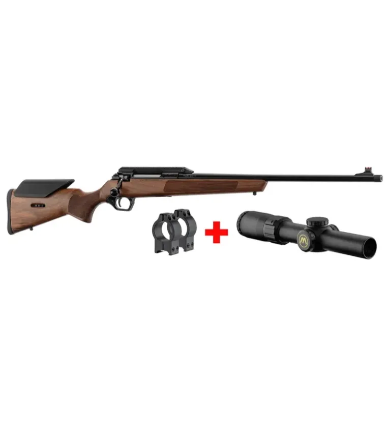 Pack carabine Monza Bois avec busc Cal. 30-06 Sprg + Lunette Microdot 1-4x24 - Tout-Chasse.fr