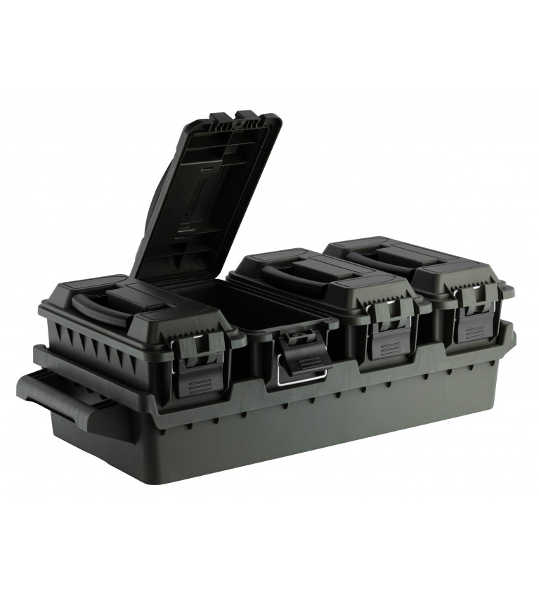 Set 4 caisses à munitions avec bac de transport - Tout-Chasse.fr
