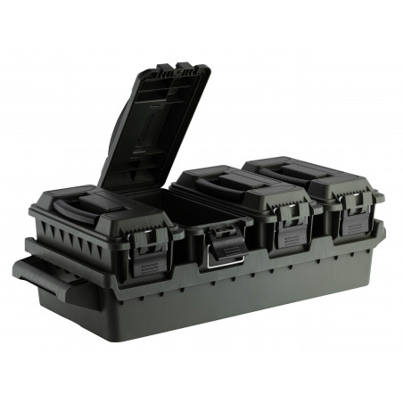 Set 4 caisses à munitions avec bac de transport - Tout-Chasse.fr