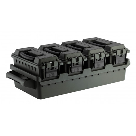Set 4 caisses à munitions avec bac de transport - Tout-Chasse.fr